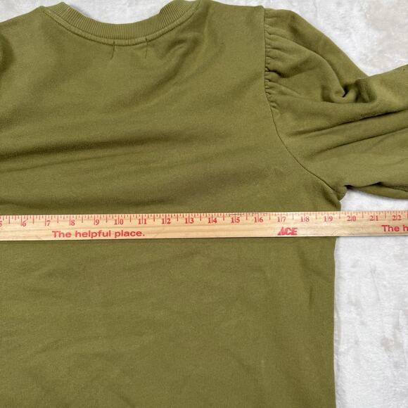 Nation LTD Frances Sweatshirt Renaissance Sleeve Olive Green Women's Size Medium - Picture 7 of 9